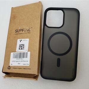 SUPFINE Translucent Magnetic Case for Apple iPhone 16 Pro Max (Black)